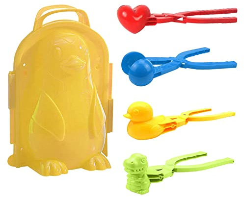 Travelfreely Schneespielzeug Satz 5 Stücke Snowball Macher Werkzeug Schneespielzeug Kinder Winter Draussen Spielzeug Schneeball Schneespiele für Kinder und Erwachsene