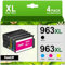 NewLift 963XL 963 XL Druckerpatronen Kompatibel für HP 963 Multipack für HP officejet Pro 9010 9012 9015 9013 9014 9016 9019 9020 9025(‎‎‎‎‎‎‎Schwarz Cyan Magenta Gelb, 4er-Pack)