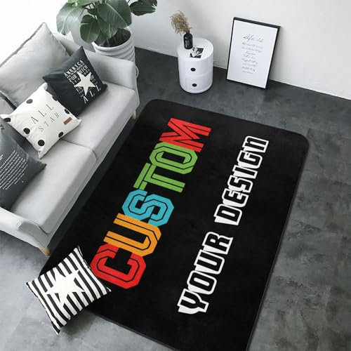 LZXSXZ Personalisierte Teppich, Personalisierter Teppich für Ihren Eigenen Bereich, Waschbar, Super Soft Personalisierte Teppich Wohnzimmer, Flanell Teppiche mit Fotos Text für Schlafzimmer, Das BüRo