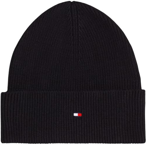 Tommy Hilfiger Essential Flag Beanie Beanie-Mütze Damen, Schwarz (Black), OS