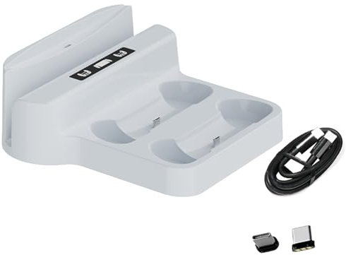 Buziba Station de charge pour manettes PS5 Station de charge rapide portable avec port de charge de type C pour console de jeu Playstation Portal (blanc)
