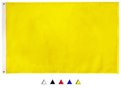 FRF FLAG Solide gelbe Flagge, 60 x 90 cm, 210D Nylon, gelbe Flaggen, mit 2 Messingösen und 4 Reihen von unteren Stichen
