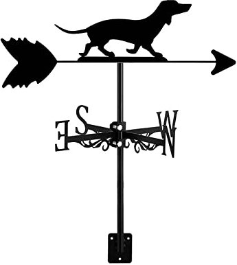 ANCNA-U Garten-Wetterfahne, Windfahne, Tier, Hund, Welpe, dekorativer Hof, Windrichtungsanzeiger für Dekoration, Dackel, Innenhof, Dekoration, Dackel