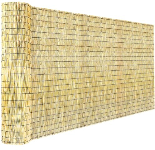 KOIUEYW Clôture en roseau en bambou, rouleaux de clôture en bambou naturel, 9 m de haut, rideaux décoratifs en roseaux, brise-vue extérieur pour terrasse, balcon, jardin, cour, 0,9 x 4,9 m
