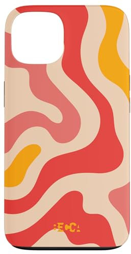 Hülle für iPhone 13 Retro Liquid Swirl Groovy Abstraktes Muster Wave Red Phone