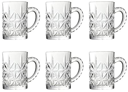 Biergläser Bier Becher Set Biergläser Set von 6 Bierkrügen for Gefrierschrank-Glas-Tassen mit Griffe Glas Bier Stein Becher Bier Tassen for Männer Bierkrug