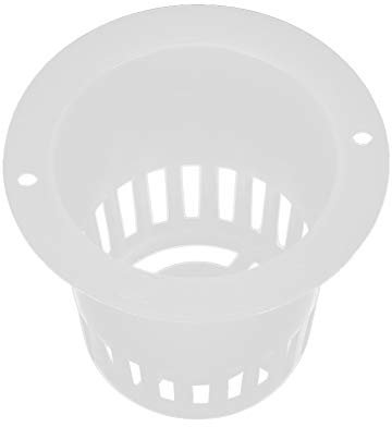 Qukaim Hydrokultur-Topf, Hydrokultur-Pflanzkorb, 50 Stück, Netz-Blumentöpfe für erdlosen Anbau, weiß