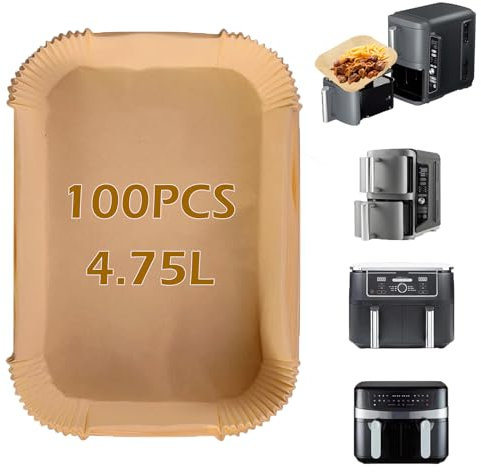 Tarwanear 100PCS Air Fryer Liners for Ninja Double Stack XL 9.5L SL400UK,Air Fryer AF400UK Accessories,Air Fryer Accessories Disposable Parchment Paper for Air Fryer