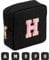 MAGEFY Personalisierte Letter Cord Make up Tasche Kleine Kosmetiktasche für Handtasche Reise Mini Schminktasche für Frauen, Schwarz-H