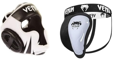 Venum Unisex Challenger kask Helme, Black/Ice, Einheitsgröße EU & Unisex dyb beskyttelse udfordring Tiefschutz, Schwarz/Weiß, M EU