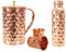 BRACOP® Wasserkrug aus reinem Kupfer, Trinkwasserkrug, Wasserkaraffe, Krug mit Deckel, Ayurveda-Servierkrug aus Kupfer, 1,2 Liter, Becher aus reinem Kupfer, auslaufsichere Wasser trinkflasche
