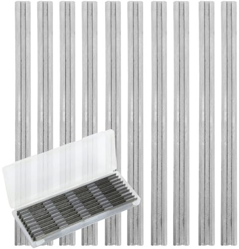 EuAcesry Lame Pialla 82mm, 10 Pezzi Coltello pialla Elettrica, Lame Reversibili Acciaio al Manganese, Compatibile con Legno, Ma-kitaa, Black & Decker, Bo-SCH 82 x 5,5 x 1,2mm