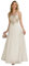Misshow Robe de Mariée Grande Taille Longue Chic Col Rond sans Manches Robe cérémonie de Mariage élégant Ivoire 46
