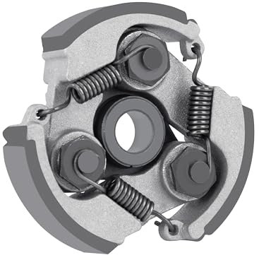 Tunejoy Pocketbike Kupplung mit 3 Federn Motorrad Kupplungsbelag Aluminium für 2-Takt 43cc 47cc 49cc Mini Moto ATV Quad Dirtbike Kein Groove Schwarz