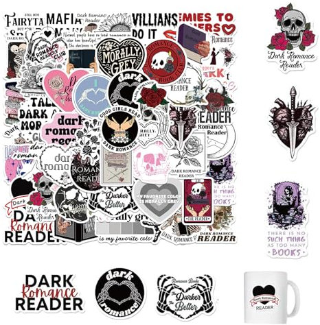 50 Stück Vintage Aufkleber Wasserdichte Vinyl Sticker Dark Romance Leser Aufkleber für Laptop Wasserflasche Gepäck Skateboard Scrapbooking Handkonto