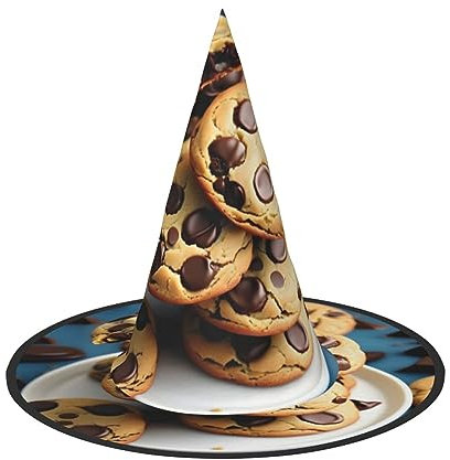 HTTUP Cookies Food Chocolate Chips Kekse Druck Stilvolle Vintage Hut Karneval Halloween Hut Erwachsene Kostüm Zubehör Mottopartys