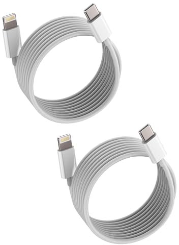 20W Cable Cargador Rápida USB C a Lightning(2pack)2m para iPhone 14 13 12 Pro Max Certificado MFI para Apple Tipo C Carga Adaptador para iPad Charger Fast Accesorios Coche Type C Jack Câble Carregador