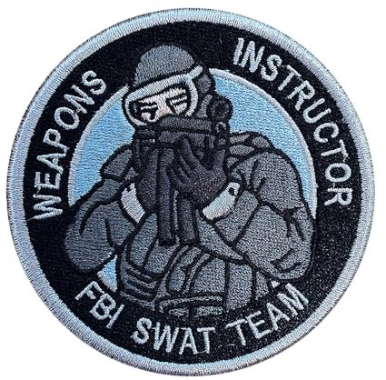 FBI SWAT Team Instructor Aufnäher bestickt, 9 cm, Schwarz und Blau, taktisches Militär-Design