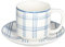 Tognana Quadro Carta Da Zucchero, Confezione 6 Tazze The Con piatto 220 cc, New Bone China, Azzurro