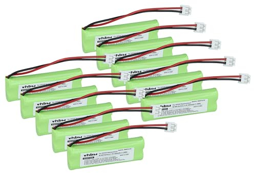 vhbw 10x Akku Ersatz für GPHC05RN01, GP1010, VTHC04RN00, VT50AAAALH2BMJZ für schnurlos Festnetz Telefon (500 mAh, 2,4 V, NiMH)