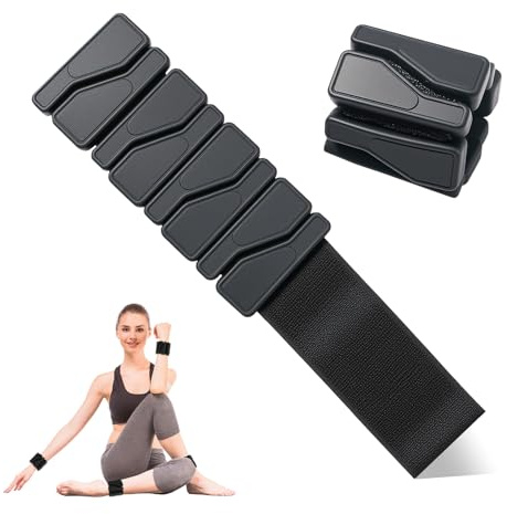 Cozary 2PCS Poids de Poignet Réglables pour Homme et Femme, Portables Poids de Cheville en Silicone, pour Yoga, Danse, Barre, Cardio, l'Aérobic, Marche, Chacun 0,45 kg, Noir