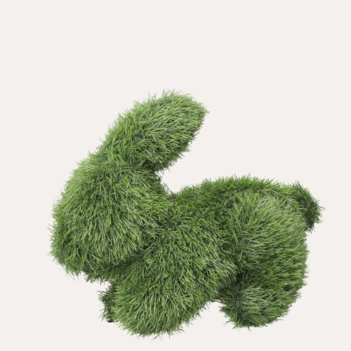 KEYHOME | Grüner Hase aus Kunstrasen H.35 x 42 x 23 cm – Gartendekoration