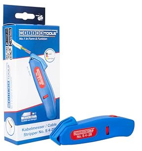 WEICON TOOLS Coltello per cavi n. S 4-28 | Campo di spelatura 4-28 mm incl. lama a gancio retrattile