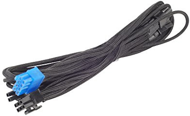 SilverStone SST-PP06B-2PCIE70 - Netzteilkabel 70cm 2x PCI-E-8pin(6+2) gesleevt, schwatz