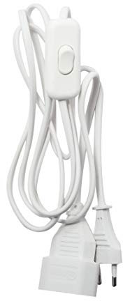 Chacon 66621 Prolunga con Interruttore, Bianco, 2 M