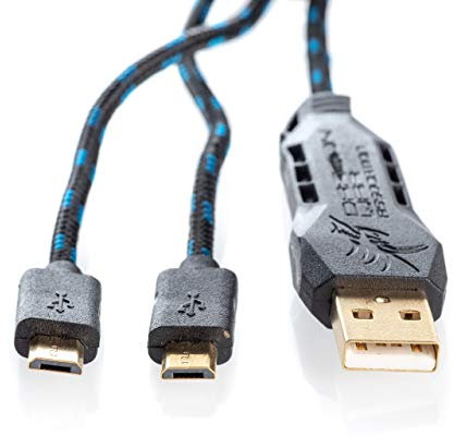 Freaks And Geeks - Cable De Recarga, Mando Doble De 4 M con Micro USB (PS4, Xbox One)
