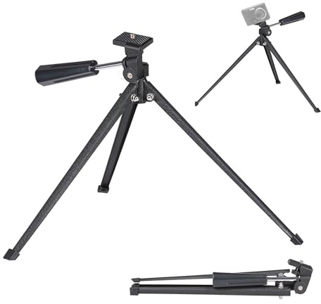Praktica Ultra Lightweight Portable Pan & Tilt Desktop Tripod with ¼’’ Mounting Screw for Photography, Cameras inc GoPro, Mirrorless, Video, Ring Light, Web Cam, Selfies, Vlogging & more