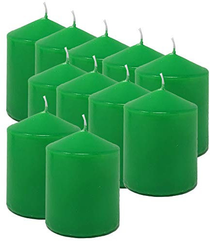 MGE - Stumpenkerzen Grün - 12x Duftkerze Aromatherapie Kerze - Hergestellt in EU - Dekorative Haushaltkerzen - Geschenk Kerzen - Kerzen Geschenkset -12x Geschenkset (Aroma Melone-Wassermelone)