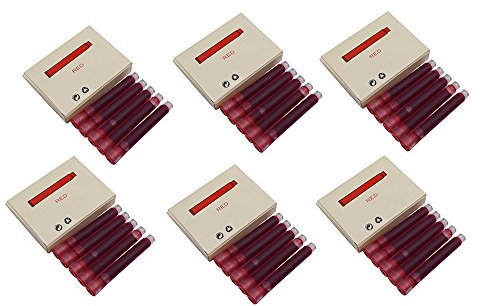 Jinhao Tintenpatronen für Füllfederhalter, internationale Standardgröße, Einweg- und Generik-Tintenpatronen, Rot, 30 Stück