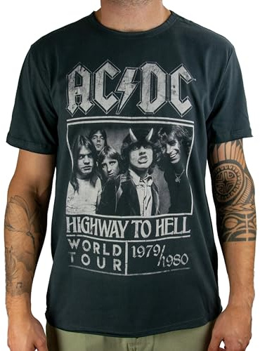 Amplified AC/DC Highway to Hell Poster Mens T-Shirt