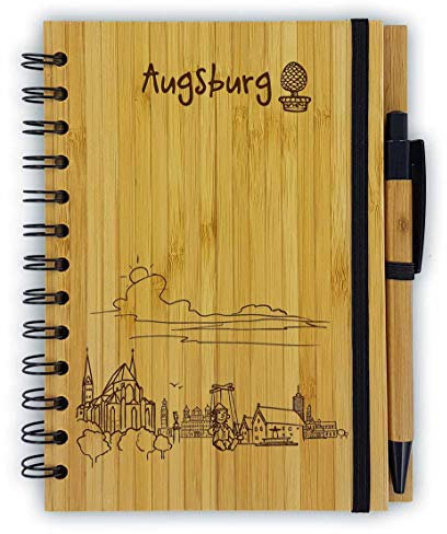 Notizbuch aus Bambus Skyline Augsburg