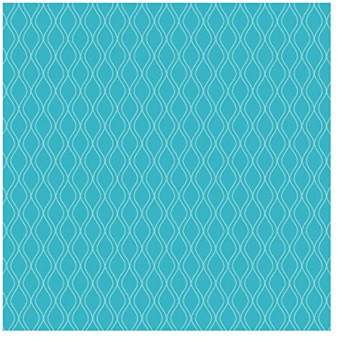 Bilderwelten Mustertapete - Wellen Retro Design türkis Premium Quadrat 336 x 336cm