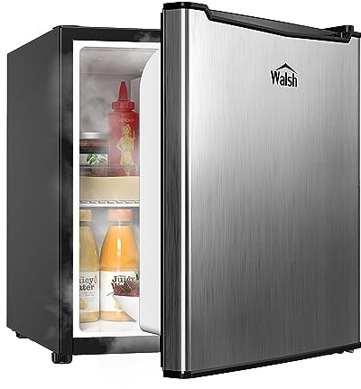 Walsh Compact Refrigerator, 1.7 Cu.Ft, Stainless Steel Look, Reversible Door, Energy Efficient
