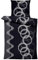 Leonado Vicenti Winter Bettwäsche Thermo Fleece Flausch Kuschelig Warme Garnitur Bettbezüge Set, Größe:4 teilig 155x220 cm, Farbe:Kreise schwarz grau