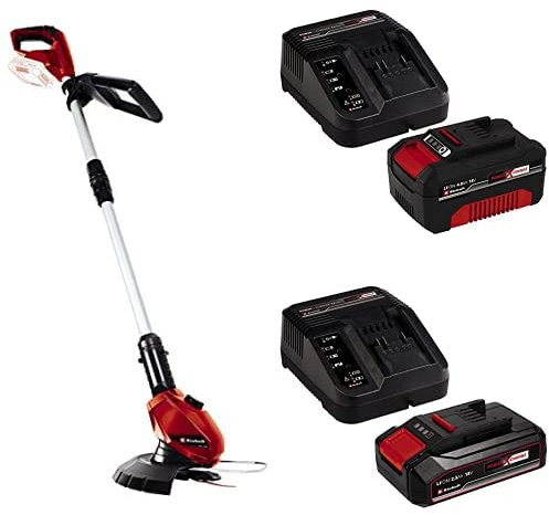 Einhell Recortabordes inalámbrico - GE-CT 18 Li Solo + Kit de Inicio Batería y Cargador Power X-Change Volks.Akku 18 V, 4,0 Ah + Kit Inicio PXC 18V 2,5 Ah