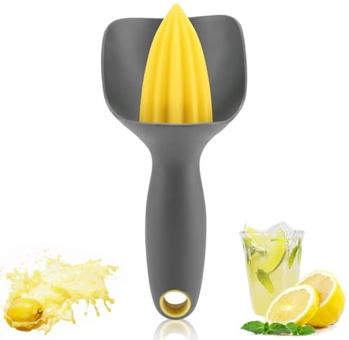 Ergonomische Zitronenpresse, Manuelle Limetten Pressen Mini Zitruspresse Küchenhelfer mit Auffangschale, Limettenpresse Orangenpresse frisch gepresster Saft ohne Kerne für Zitronen Orangen Früchte