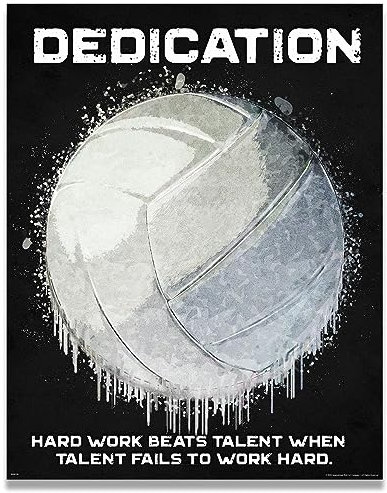 Inspirational Wall Art Co. Poster mit englischsprachigen Motivationszitaten für Damen, Volleyball-Mädchen, Teenager, Trainer, niedliches College-Poster – Druck, Heimdekoration, 27,9 x 35,6 cm