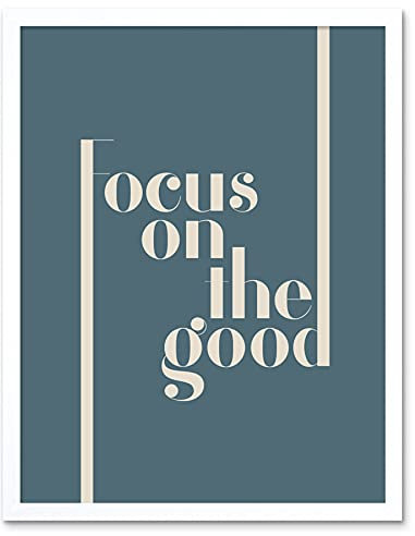 Wee Blue Coo Focus On The Good Positivity Art Print Framed Poster Wall Decor 12x16 inch Gut Wand Deko