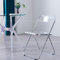 Willonin Transparenter Stuhl Acryl Rückenlehne Klappstuhl 46 * 46 * 75cm, Leicht zu Tragen, Kann im Casual Dining Office Verwendet Werden (Weiß)