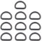 10 Stück Metall D Ring Clip, 20mm/0.8in D Ringe, Halbrund Metall Flache D Förmige Schnalle Clips Zugring für Rucksack Gürtelschnallen Taschen Gürtel Handtaschen Bastelzubehör, Karabiner (Waffenfarbe)