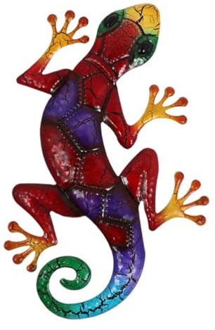 Angoily 1stk Gecko Deko Gecko-anhänger Wandkunst Aus Metall Wanddekoration Metall Wandkunst Wandbehang Skulpturen -Wand Eiserne 3D