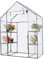 RELAX4LIFE Serre de Jardin Solide en PVC avec Étagères en Maille de Fer et Bâche pour Serre Transparent Imperméable, Facile à Assembler, 143 x 73 x 195 cm (143x73x195cm, Transparent)