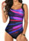 Dokotoo Swimming Costume Women Tummy Control Swimwear Plus Size Womens Beachwear V Neck Adjustable Straps Padded Women's One-Piece Swimsuits Sexy Ladies Athletic Bathing Suit Purple 14-16