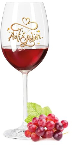 Leonardo Weinglas mit Gravur - Auf's Leben - lustiges Spruchglas als Geschenk für Weinliebhaber - Geschenke für Sie & Ihn - Geeignet für Rotwein, Weißwein & Aperol Spritz - Farbe: Daily UV V2