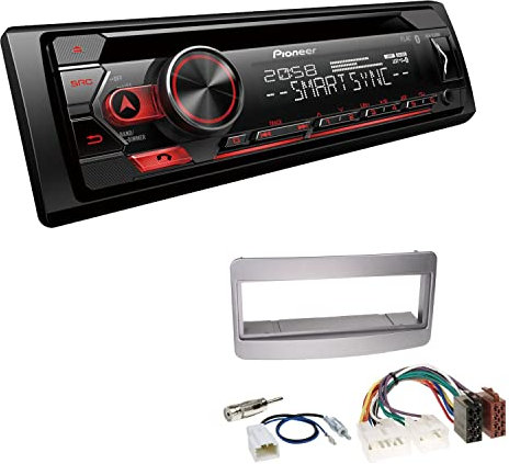 Pioneer DEH-S320BT 1-DIN Autoradio Bluetooth CD-Tuner USB Spotify inkl. Einbauset passend für Toyota Yaris Verso 1999-2005 Silber