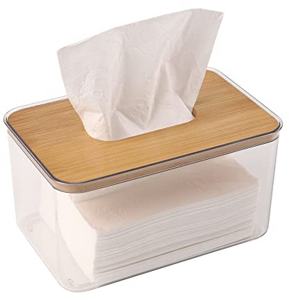 Acrylic Tissue Box, Acrylic Dryer Sheet Holder for Laundry Room, Table Clear Dryer Sheet Dispenser Rectangular